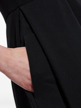 Emporio Armani Sleeveless Black Midi Flared Dress with Crew Neck Black