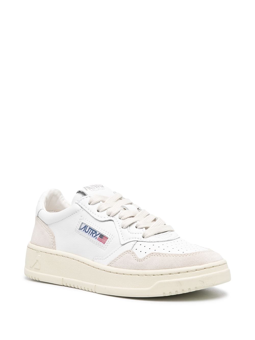 Autry Medalist Low Silk and Nylon White Sneakers White