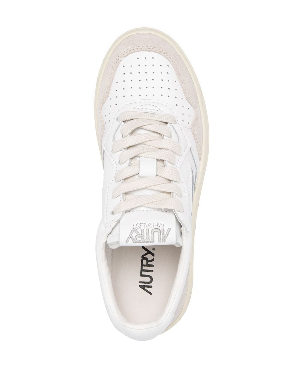 Autry Medalist Low Silk and Nylon White Sneakers White