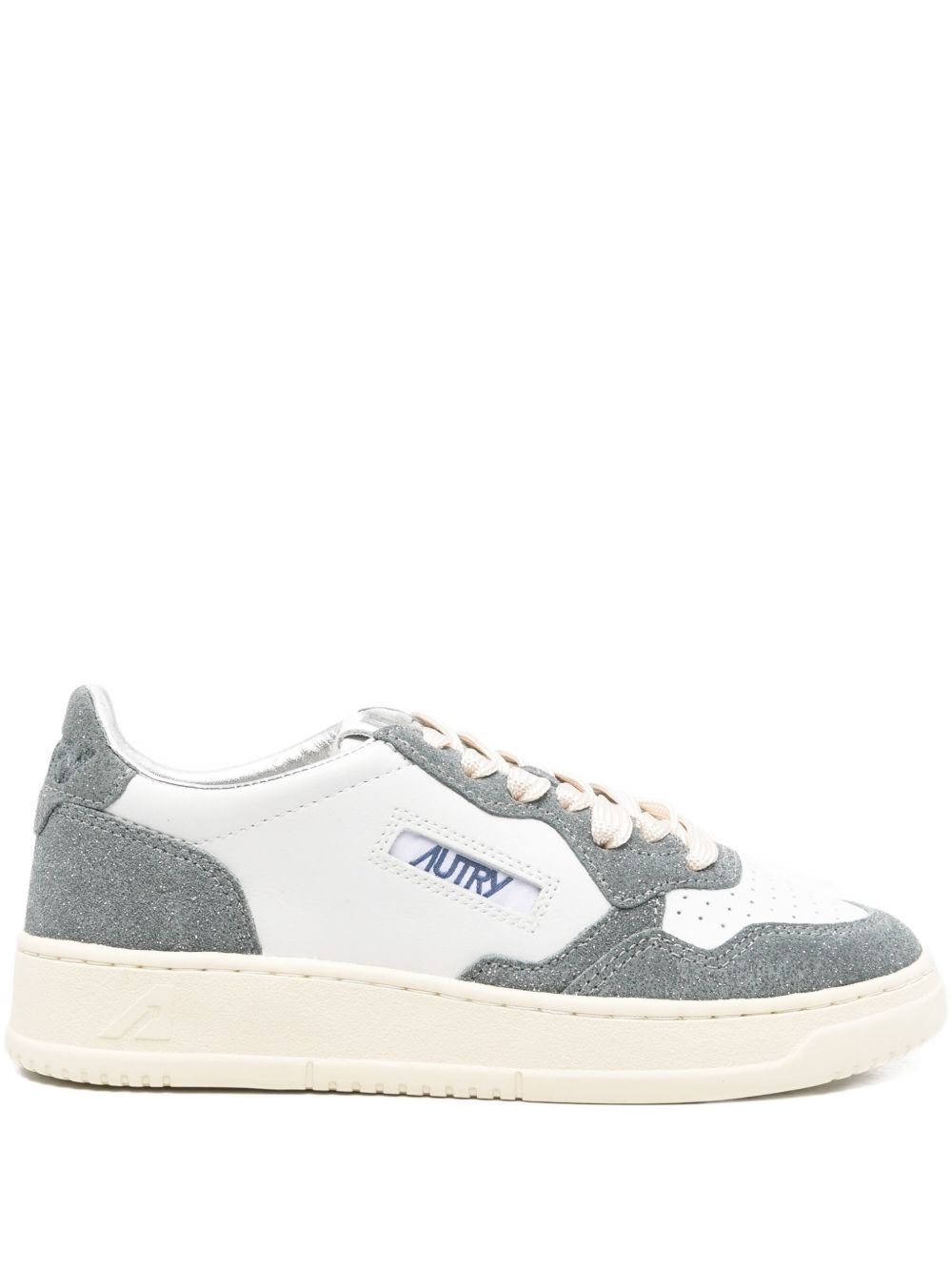 Autry Medalist Low Grey Suede and Leather Sneakers Grey