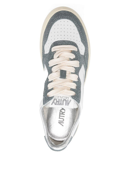 Autry Medalist Low Grey Suede and Leather Sneakers Grey