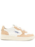 Autry Medialist Low Light Brown Leather and Suede Sneakers light brown