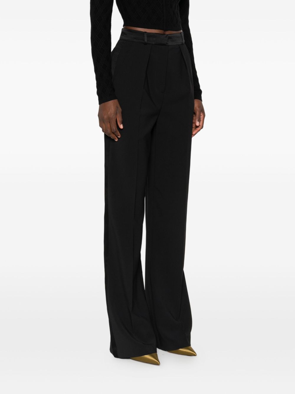 Elisabetta Franchi High-Waisted Flared Trousers Black