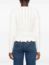 Elisabetta Franchi Ribbed-Knit Peplum Cardigan White