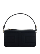 Elisabetta Franchi Top-Handle Panelled Black Shoulder Bag Black