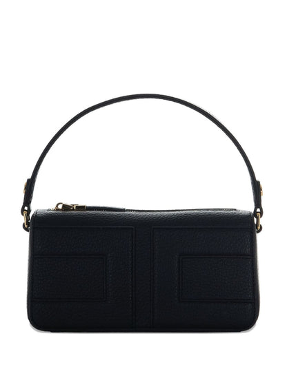 Elisabetta Franchi Top-Handle Panelled Black Shoulder Bag Black