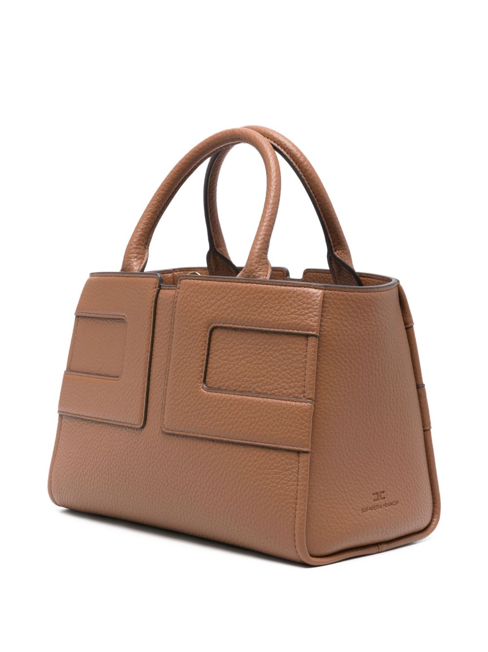 Elisabetta Franchi Panelled Rectangular Tote Bag in Brown