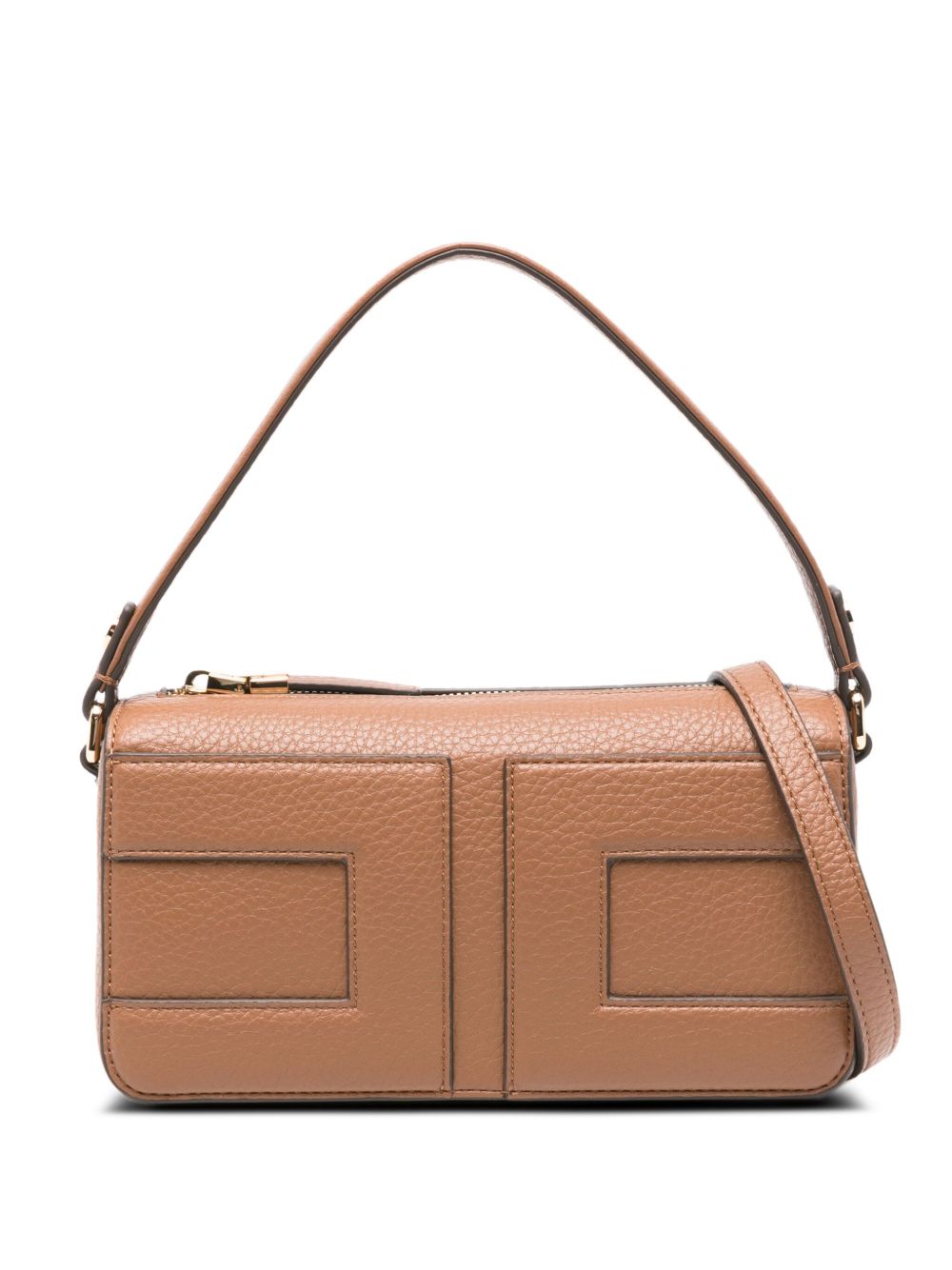 Elisabetta Franchi Panelled Rectangular Tote Bag Leather Brown