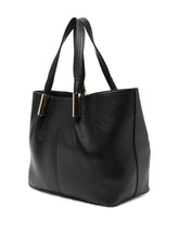 Elisabetta Franchi Large Black Tote Bag with Gold-Tone Logo Details Black