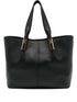 Elisabetta Franchi Large Black Tote Bag with Gold-Tone Logo Details Black