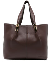 Elisabetta Franchi Large Structured Tote with Logo, Brown Brown