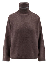 Brunello Cucinelli Cashmere Silk & Nylon Turtleneck Sweater Brown brown