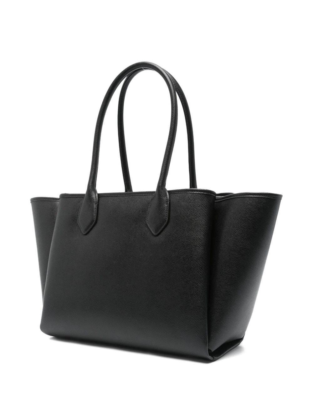 Emporio Armani Large Palmellato-Finish Shopper Bag Black