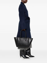 Emporio Armani Large Palmellato-Finish Shopper Bag Black