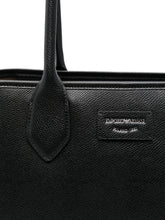 Emporio Armani Large Palmellato-Finish Shopper Bag Black