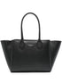 Emporio Armani Large Palmellato-Finish Shopper Bag Black