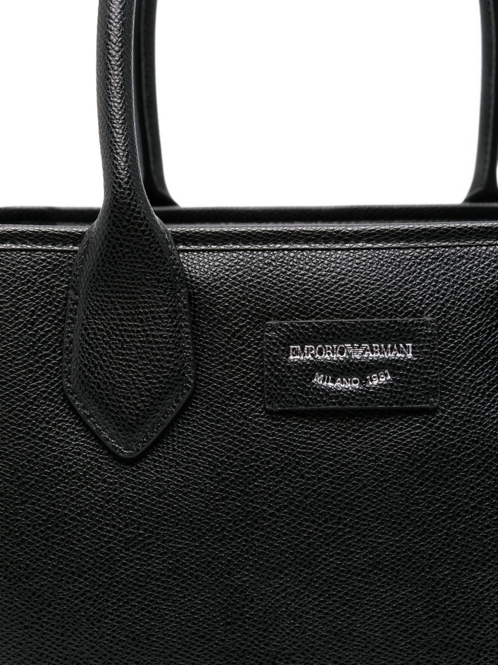 Emporio Armani Medium Palmellato Shopper Bag Black