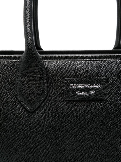 Emporio Armani Medium Palmellato Shopper Bag Black