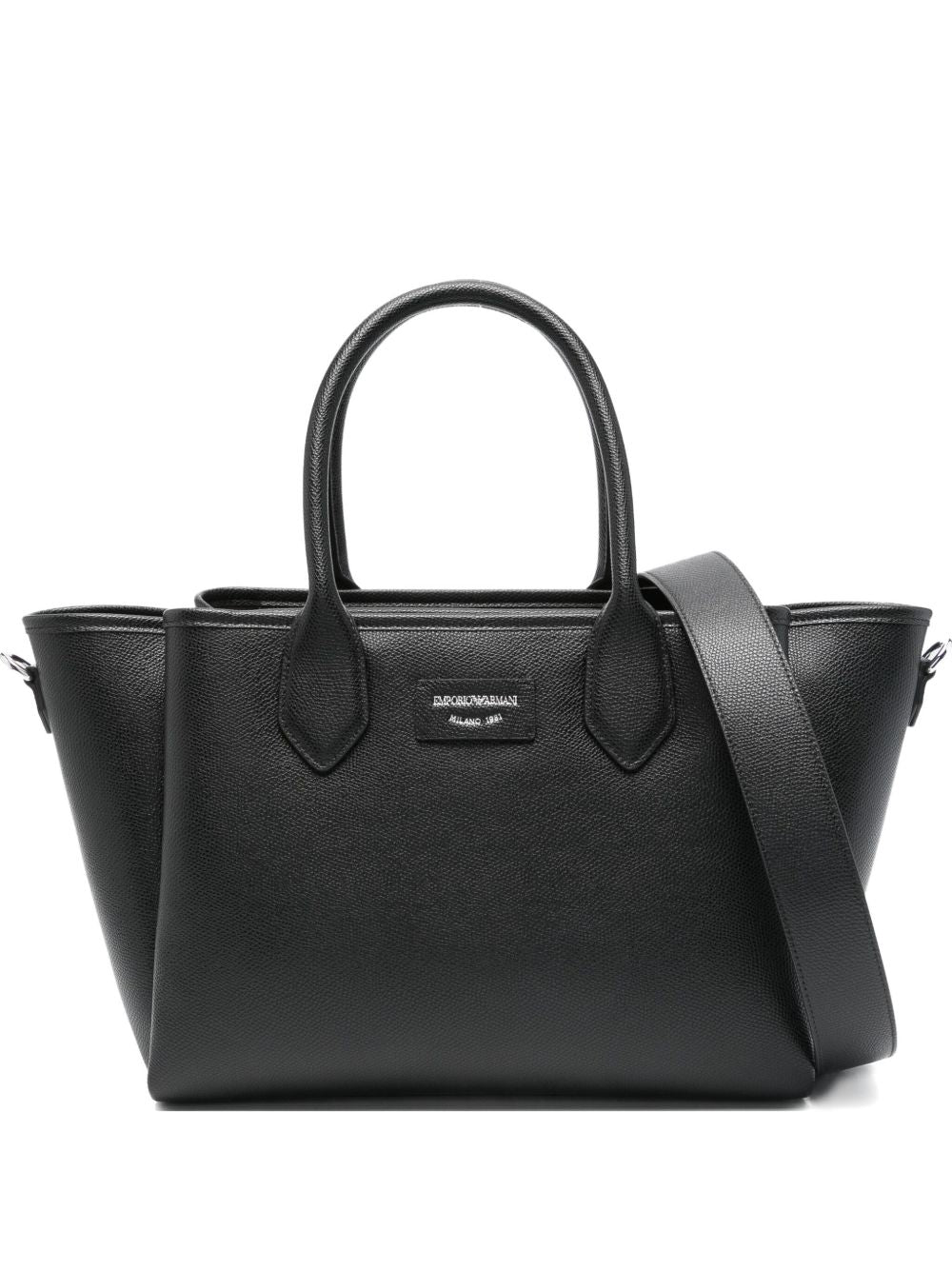 Emporio Armani Medium Palmellato Shopper Bag Black