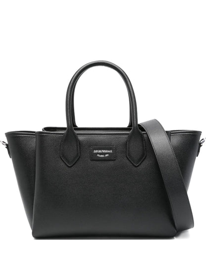 Emporio Armani Medium Palmellato Shopper Bag Black
