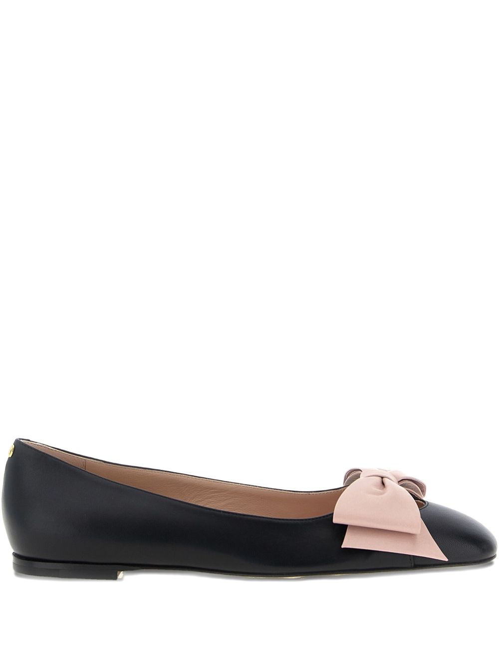 Valentino Garavani Bowow Bow-Detail Leather Ballet Flats Black