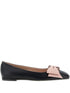 Valentino Garavani Bowow Bow-Detail Leather Ballet Flats Black