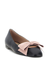 Valentino Garavani Bowow Bow-Detail Leather Ballet Flats Black