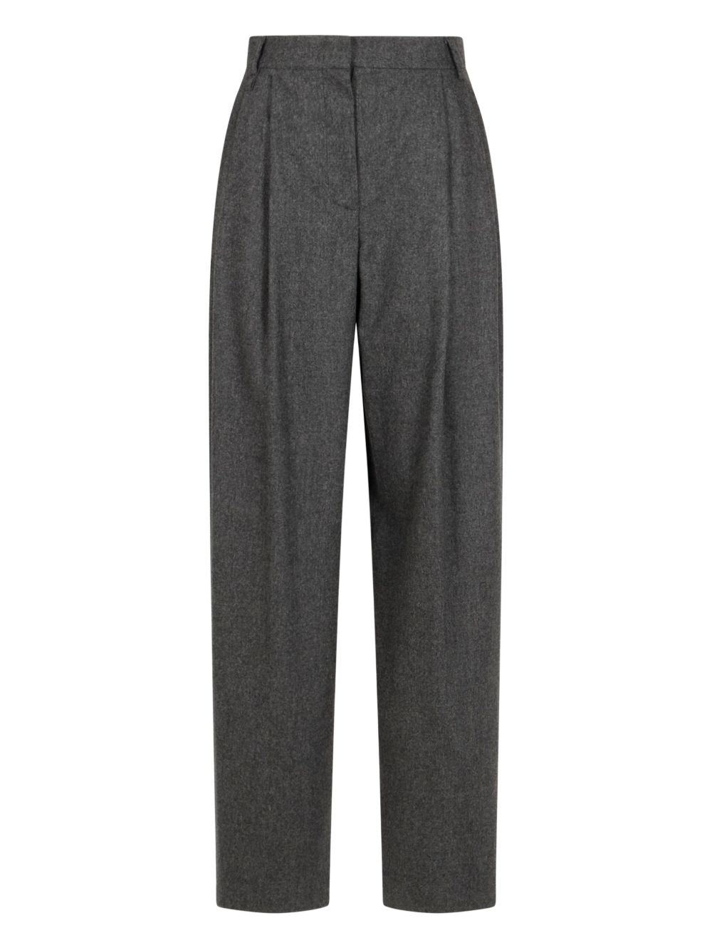 Emporio Armani Checked Wool-Blend Trousers Grey