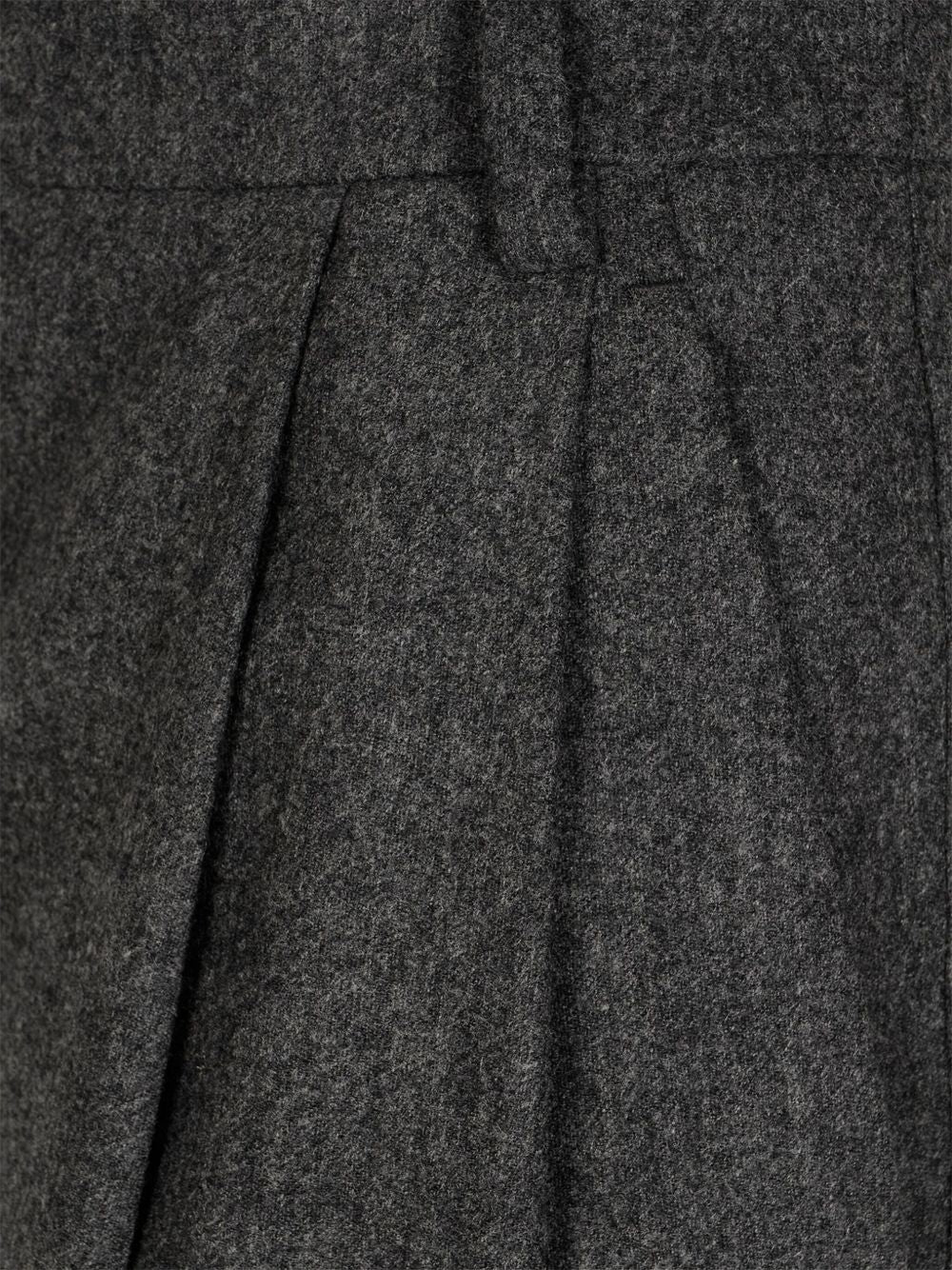 Emporio Armani Checked Wool-Blend Trousers Grey