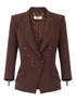 Elisabetta Franchi Double-Breasted Brown Jacket with Gold Buttons Brown