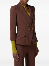 Elisabetta Franchi Double-Breasted Brown Jacket with Gold Buttons Brown