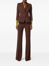 Elisabetta Franchi Double-Breasted Brown Jacket with Gold Buttons Brown
