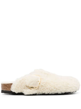 Birkenstock Boston Shearling Lamb Fur Platform Mules White White
