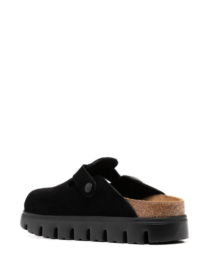 Birkenstock Boston Chunky Suede Clogs Black