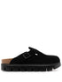 Birkenstock Boston Chunky Suede Clogs Black