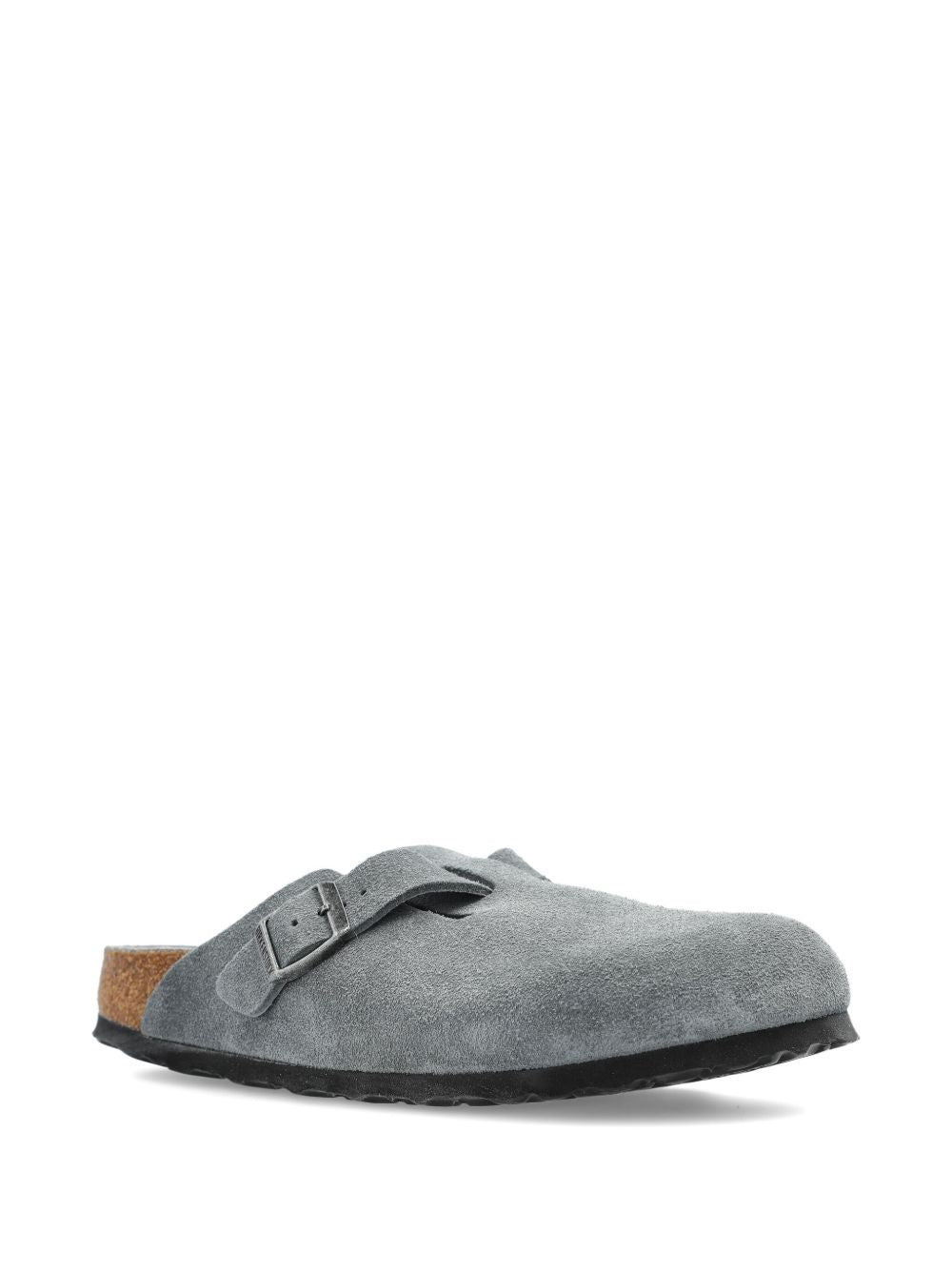 Birkenstock Boston Suede Leather Buckled Sandals Grey