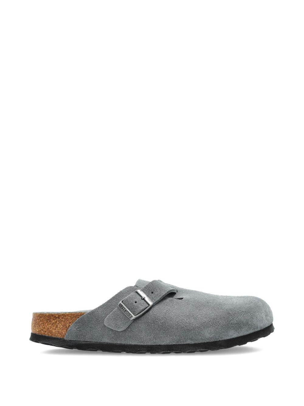 Birkenstock Boston Suede Leather Buckled Sandals Grey