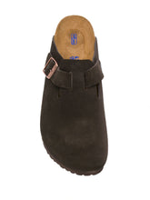 Birkenstock Boston Suede Narrow-Fit Slip-On Sandals Brown