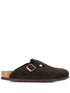 Birkenstock Boston Suede Narrow-Fit Slip-On Sandals Brown
