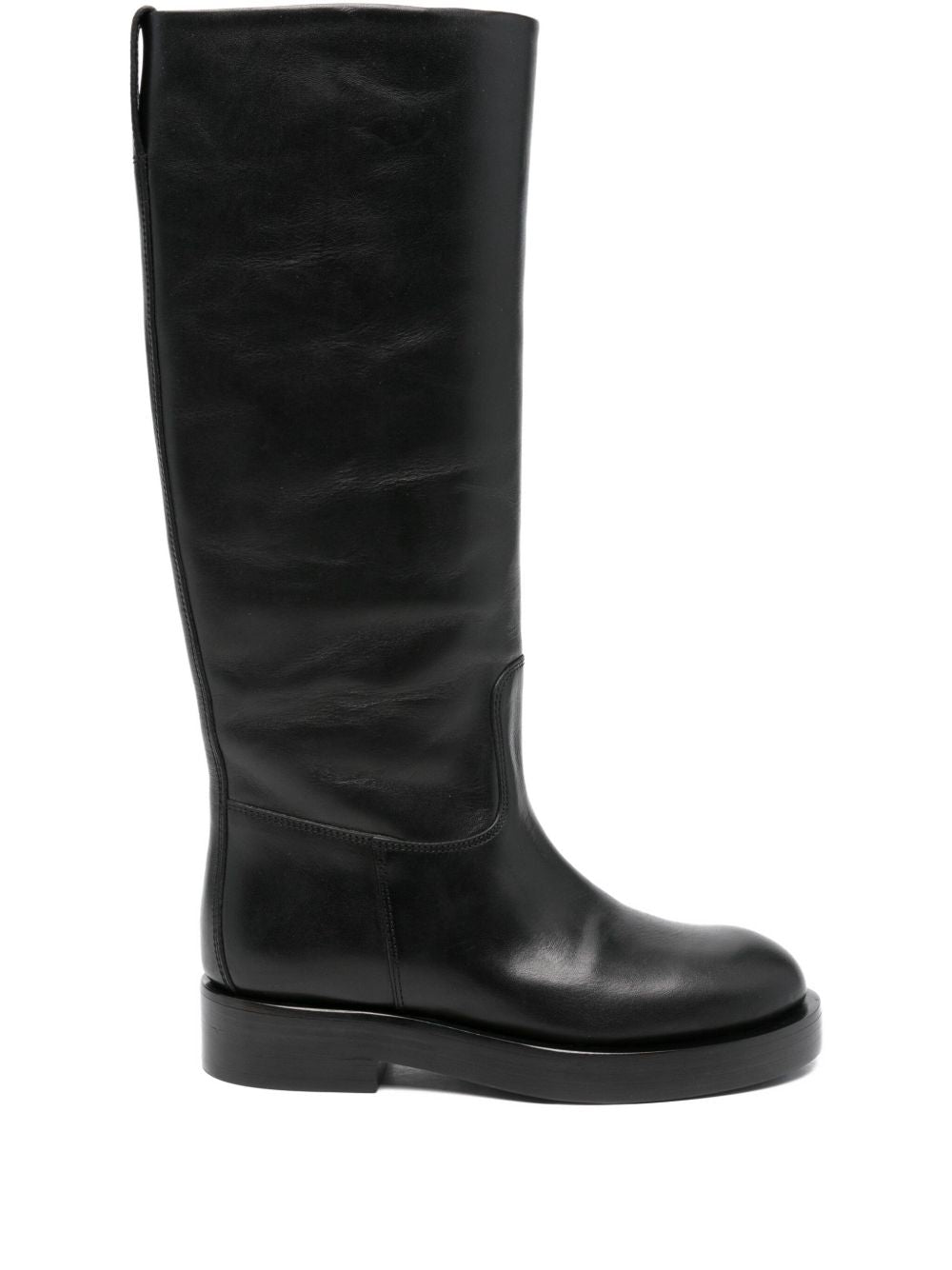 Paris Texas Silk &amp; Napa Leather Knee-High Boots Black
