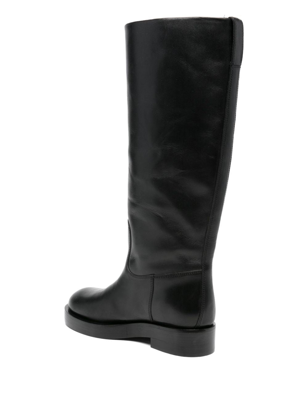Paris Texas Silk &amp; Napa Leather Knee-High Boots Black