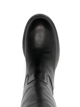Paris Texas Silk & Napa Leather Knee-High Boots Black