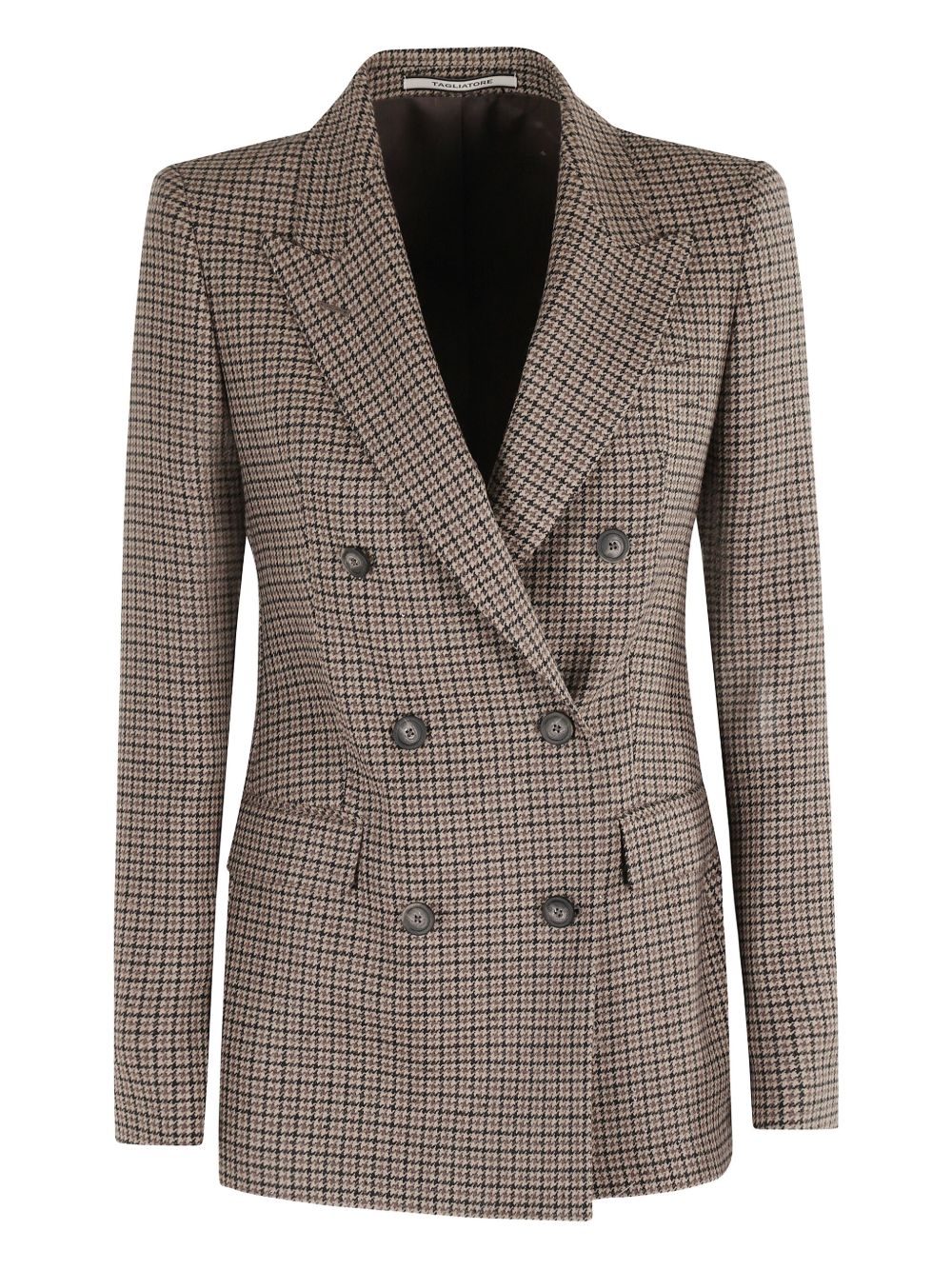 Tagliatore Double-Breasted Silk-Blend Wool Jacket Brown
