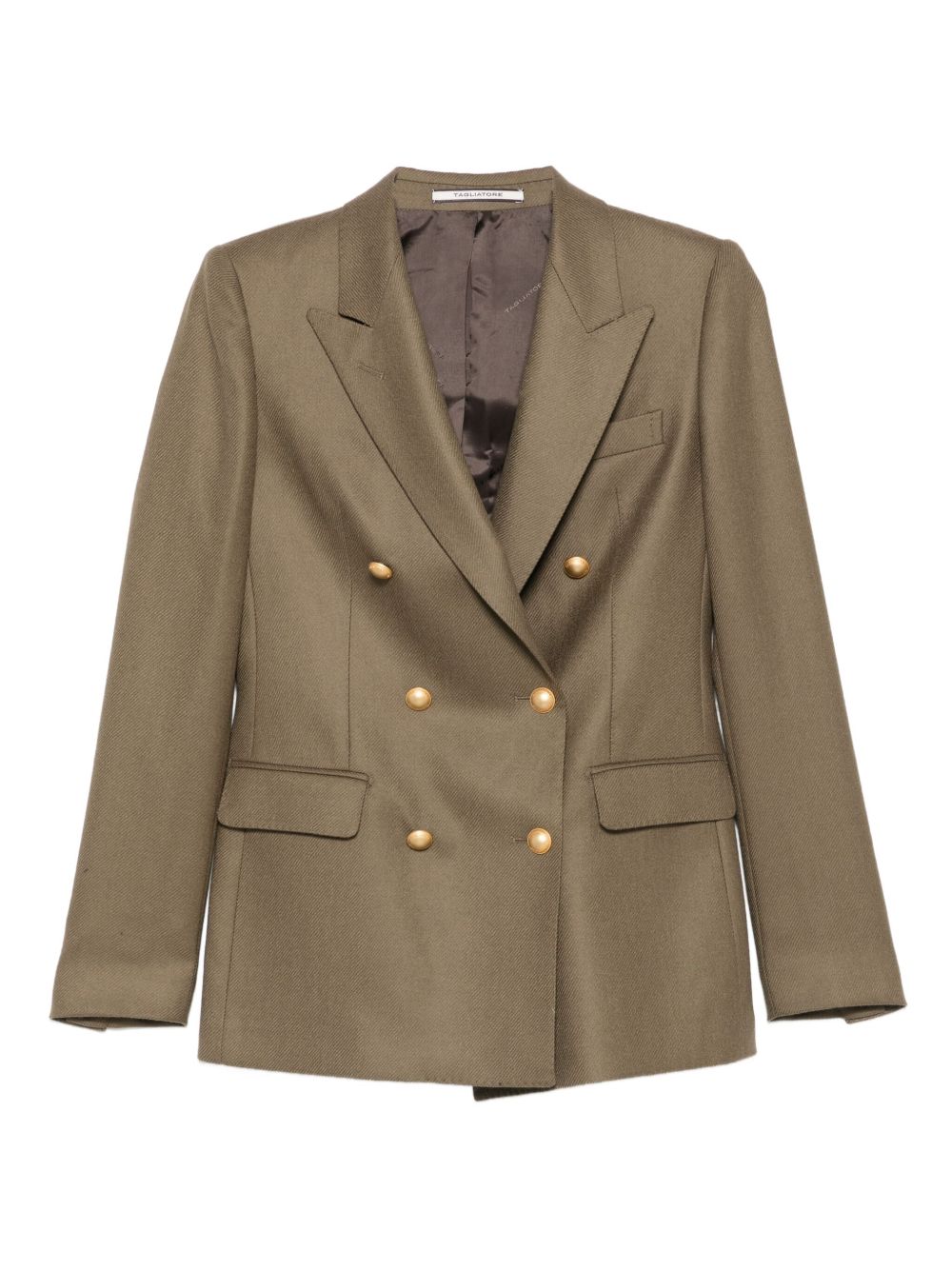 Tagliatore Double-Breasted Silk &amp; Wool Jacket Brown