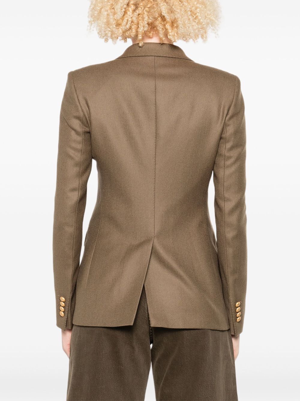 Tagliatore Double-Breasted Silk &amp; Wool Jacket Brown