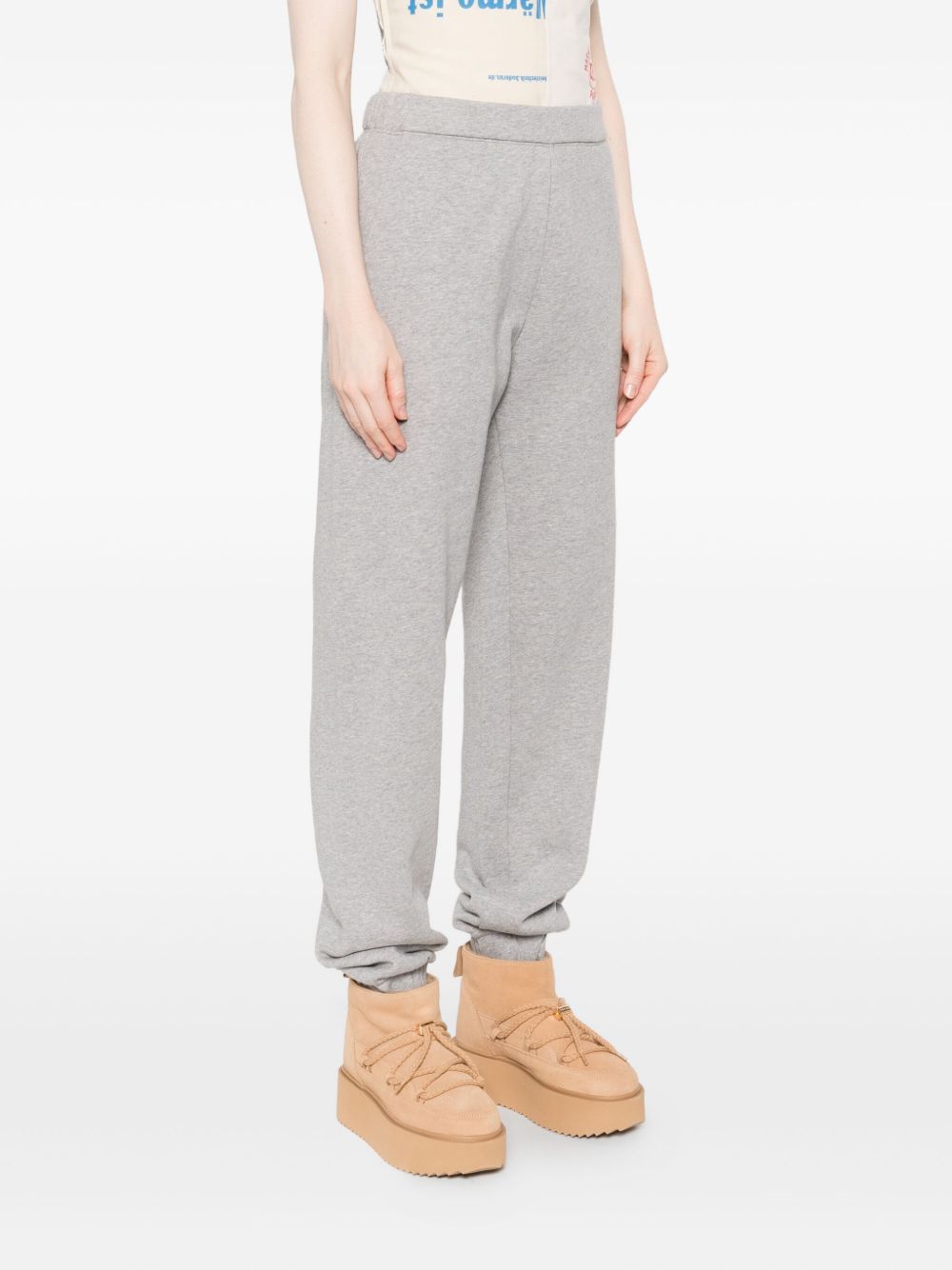 The Attico High-Rise Silk-Cotton Blend Trousers Light Grey