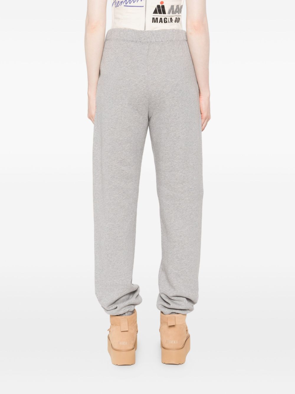 The Attico High-Rise Silk-Cotton Blend Trousers Light Grey