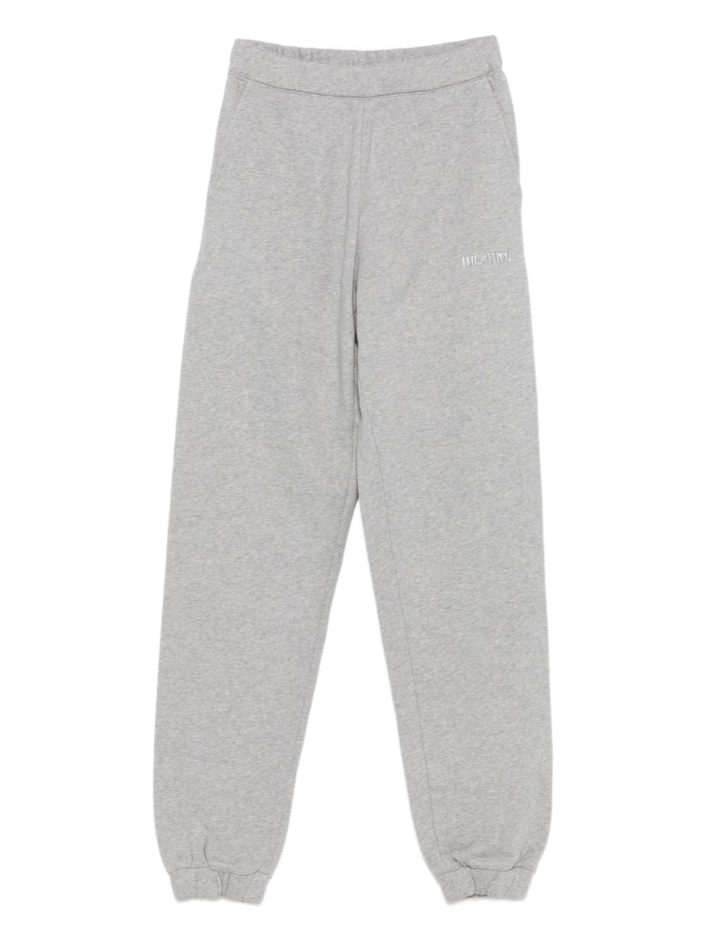 The Attico High-Rise Silk-Cotton Blend Trousers Light Grey