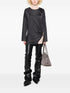 The Attico Shiny Grey Silk-Nylon Mini Dress Grey