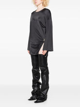 The Attico Shiny Grey Silk-Nylon Mini Dress Grey